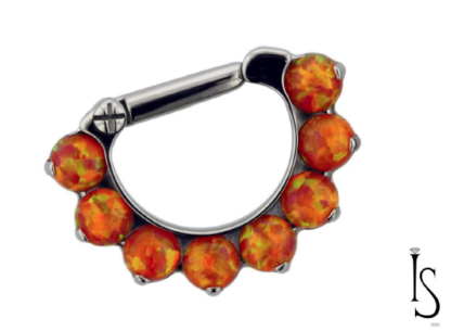 Odyssey Prong-Set Cabochon Faux-Pal Gem Septum Clicker 12 - Image 2