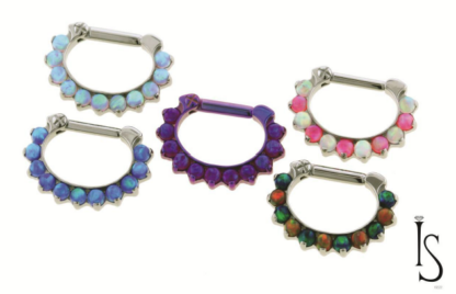 Prong-Set Cabochon Faux-Pal Gem Septum Clicker 7 - Image 2