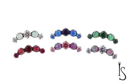 Threadless Odyssey Prium Prong-set Mixed Gem Threaded End