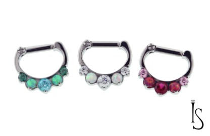 Odyssey Prong-set Mixed Gem Septum Clicker # 27