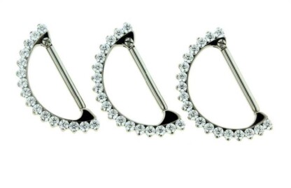 Odyssey Prong-set Faceted Gem Nipple Clicker 18