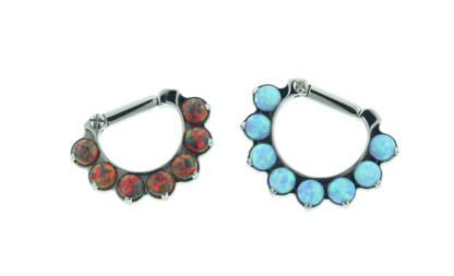 Odyssey Prong-Set Cabochon Faux-Pal Gem Septum Clicker 12