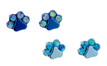 Threaded Odyssey Paw Print Faux-Pal Cabochon Gem End