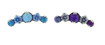 Threaded Odyssey Prium #2 Titanium Prong-set Mixed Gem End #2