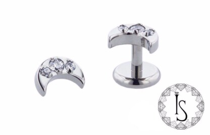 Threadless Odyssey Luna Prong-Set Faceted Gem End