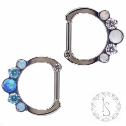 Odyssey Prong-set Mixed Gem Septum Clicker # 28