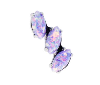 Threaded Titanium Marquis Fan Faux-pal Sprig Cabochon Gem End #3