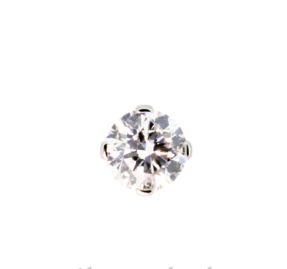 Threaded Titanium 4 Prong-set Round Faceted Gem End #2 VS Clarity DEF Color Lab Created Diamond - Image 2
