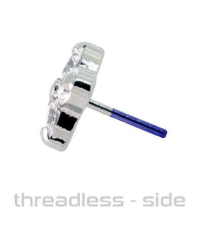 Threadless Titanium Odyssey Quartet Prong-set Faceted Gem End VS Clarity DEF Lab Created Diamonds - Image 2