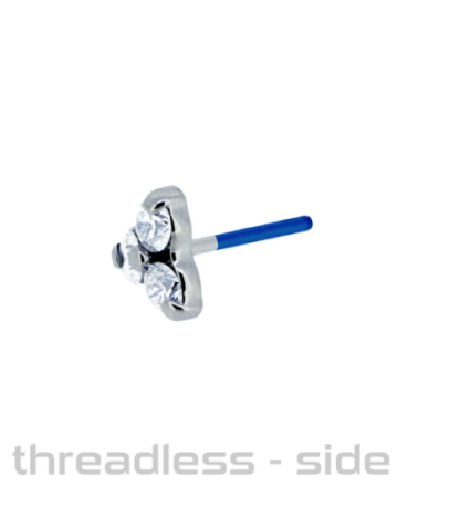 Threadless Odyssey Ménage à Trois Titanium Prong-Set Faceted Gem End VS Clarity DEF Color Lab Created Diamonds - Image 3