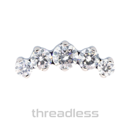 Threadless Odyssey Prium Titanium Prong-set Gem End VS Clarity DEF Color Lab Created Diamonds