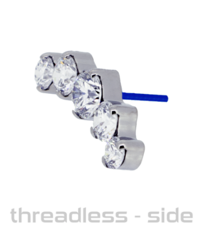 Threadless Odyssey Prium #2 Titanium Prong-set Faceted Gem End VS Clarity DEF Color Lab Created Diamonds - Image 2