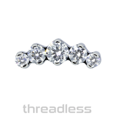 Threadless Odyssey Prium #2 Titanium Prong-set Faceted Gem End VS Clarity DEF Color Lab Created Diamonds