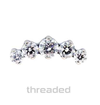 Threaded Odyssey Prium #2 Titanium Prong-set Faceted Gem End VS Clarity DEF Color Lab Created Diamonds