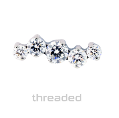 Threaded Odyssey Serpentium Prong-set Faceted Gem End VS Clarity DEF Color Lab Created Diamonds