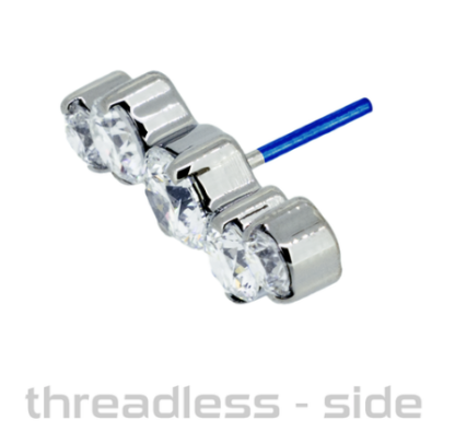 Threadless Odyssey Serpentium Prong-set Faceted Gem End VS Clarity DEF Color Lab Created Diamonds - Image 2