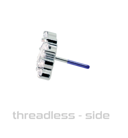 Thredless Titanium Venus Faceted Gem End VS Clarity DEF Color Lab Created Diamonds - Image 2