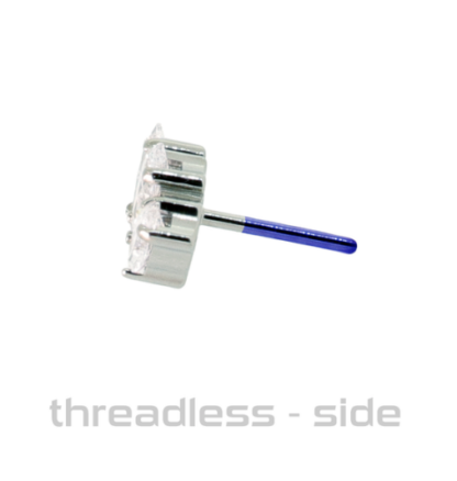 Thredless Titanium Marquis Fan #2 Faceted Gem End VS Clarity DEF Color Lab Created Diamond - Image 2