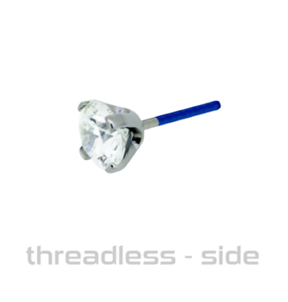 Threadless Titanium 4 Prong-set Round Faceted Gem End VS Clarity DEF Color Lab Created Diamond - Image 2