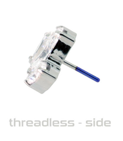 Threadless Titanium Marquis Fan #9 Faceted Gem End VS Clarity DEF Color Lab Created Diamonds - Image 2