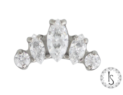Threaded Odyssey Diadem Faceted Gem End VS Clarity DEF Color Lab Created Diamonds