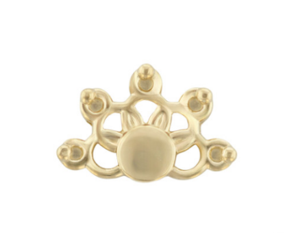 Threadless 18k Yellow Gold Half Lattice End