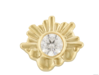 Threaded 18K Yellow Gold Hemera Faceted Gem End