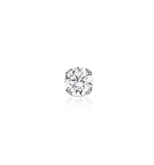 Threaded Titanium 4 Prong-set Round Faceted Gem End #2