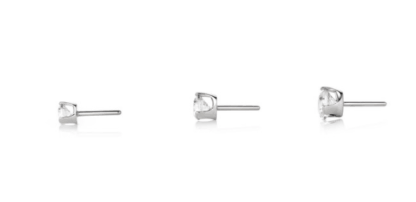 Threadless Titanium 3 Prong-set Round Faceted Gem End #2 - Image 3