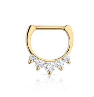 18K Gold Prong-set Faceted Gem Clicker #6