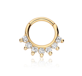 18K Yellow Gold Hera Faceted Gem Clicker #2