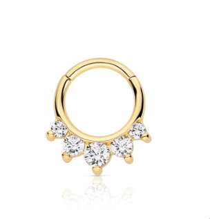 18K Yellow Gold Prium Faceted Gem Clicker #1