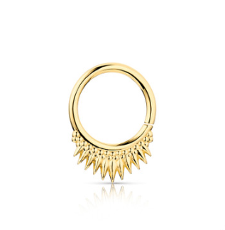 18k Yellow Gold Spikes and Beads Continuous Ring #2