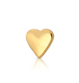 Threadless 18K Yellow Gold Heart End