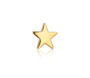 Threadless 18K Yellow Gold Star End