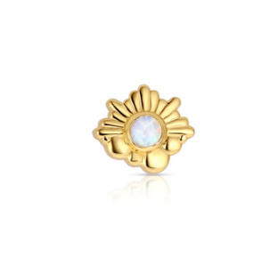 Threadless 18k Yellow Gold Hemera Faux-pal Cabochon Gem End