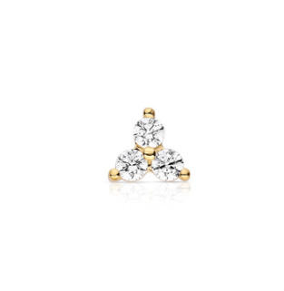 Threadless 18K Yellow Gold Odyssey Ménage à trois Prong-set Faceted Gem End VS Clarity DEF Color Lab Created Diamonds