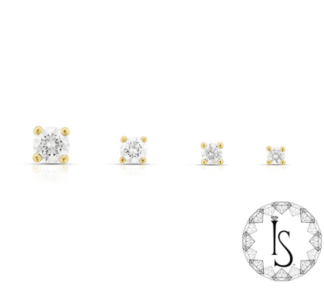 Threadless 18K Yellow Gold 4 Prong-Set Faceted Gem End #4