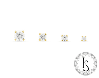 Threaded 18K Yellow Gold 4 Prong-Set Faceted Gem End #4