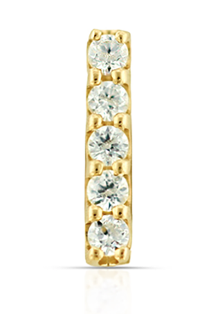 Threadless 18K Gold Faceted Gem Bar #2