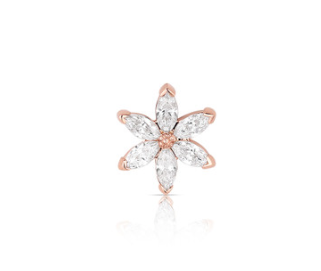 Threadless 18k Rose Gold Asphodel Faceted Gem End