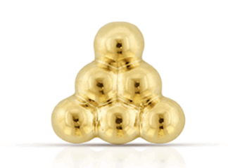 Threaded 18k Gold Large Tri Ball VI End