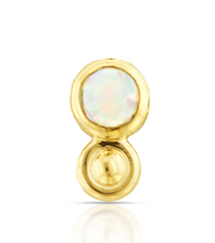 Threaded 18k Gold Ismene Cabochon Gem End
