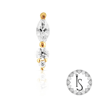 Threadless 18K Gold Cybele Faceted Gem End