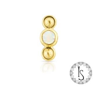 Threaded 18k Gold Antigone Cabochon Gem End