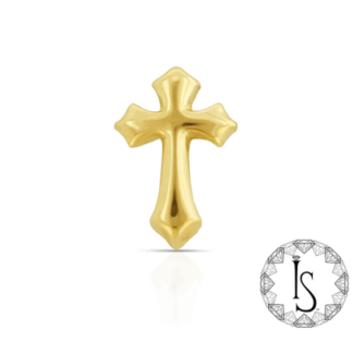 Threaded 18k Gold Gothic Cross End