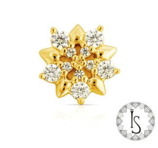 Threaded 18K Gold Chloris Faceted Gem End