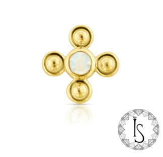 Threaded 18k Gold Jocasta Cabochon Gem End