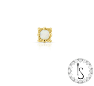 Threaded 18k Yellow Gold Ancile Cabochon Gem End