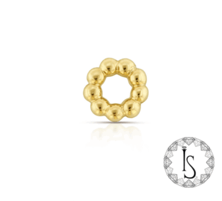 Threaded 18k Gold Baby Ball Hoop End